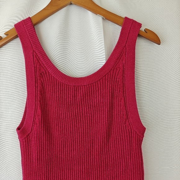Anthropologie Ribbed Pink Striped Sweater Tank Top Size Small - Picture 3 of 6